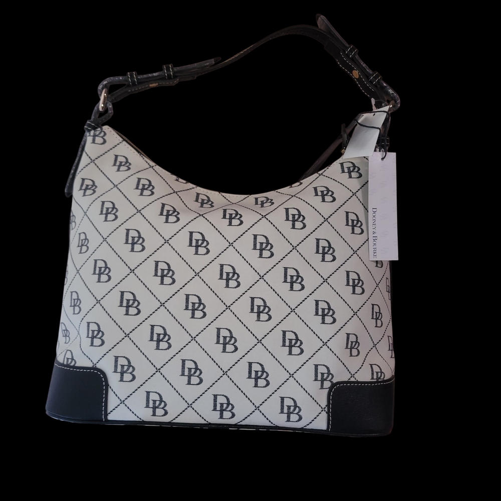 Dooney & Bourke Black and Cream Shoulder Bag - Picture 2 of 2